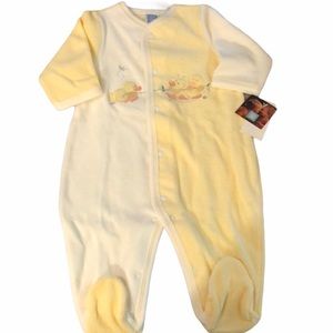 Little Me yellow duck footies size 6 months